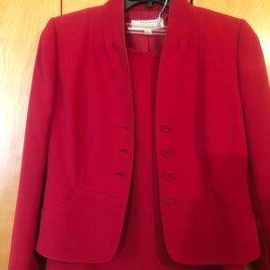 Kasper 2 piece red petite suit 6P